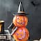 Glitzhome® 14" Lighted Halloween Stacked Resin Pumpkin Table Décor